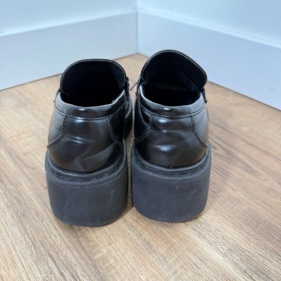 Steve Madden Approach Vegan Leather Black Chunky Loafers Platform Academia 37 - Picture 4 of 10